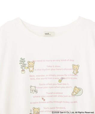 earth music&ecology 【予約】リラックマ×earth ブラウジングロンT オフホワイト