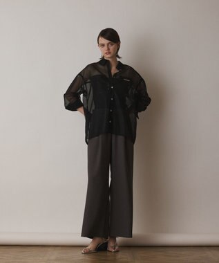 GRACE CONTINENTAL メッシュオーバーシャツ ブラック