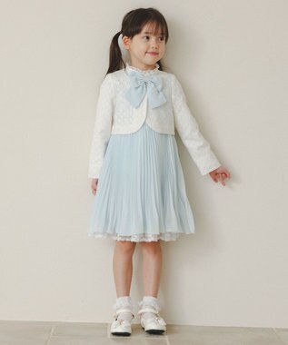 ANY KIDS シフォンプリーツワンピース サックスブルー