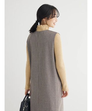 Green Parks 柄圧縮ポンチキーネックジャンスカ Brown