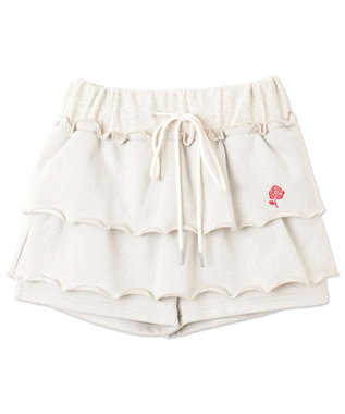 WEGO ティアードビジューミニスカパン オートミール