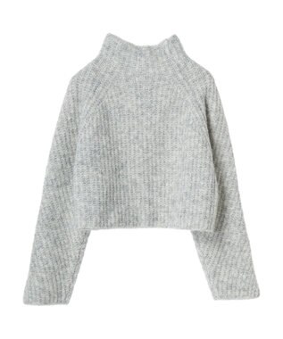 earth music&ecology フワフワＭＩＸハイネックショートニット Light Gray