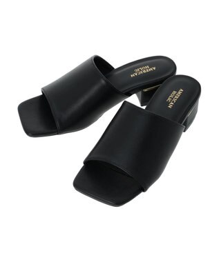 AMERICAN HOLIC スクエアトゥサンダル Black