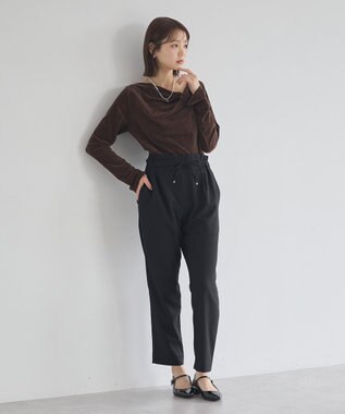 earth music&ecology ＴＲテーパードパンツ Black