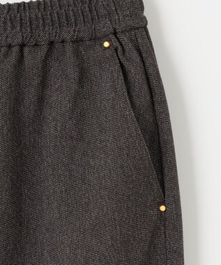 ANY 【ウエストゴム】クラシカルツイードタイトスカート ブラウン