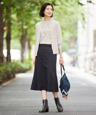 J.PRESS LADIES L 【洗える】レーヨンエリートストレッチ ギャザースリーブ ニット ベージュ系