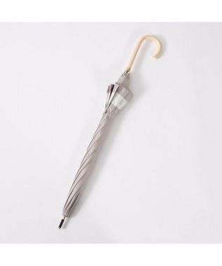 UNBILLION カシュネ cachenez / 【晴雨兼用】【日傘】 【UV カット率99.999.9％以上】PU切り継ぎボーダーバルーンショートパラソル ダークベージュ