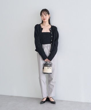 earth music&ecology ＴＲテーパードパンツ Gray Beige