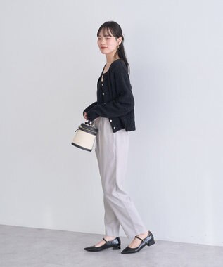 earth music&ecology ＴＲテーパードパンツ Gray Beige