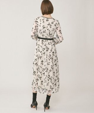 GRACE CONTINENTAL コスメフロッキープリントワンピース キナリ