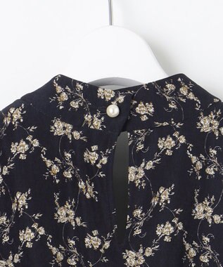 Feroux 【洗える】フラワープリント クラシカル ワンピース ネイビー系1