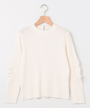 組曲 Elena フリルスリーブ ニットプルオーバー パールホワイト系