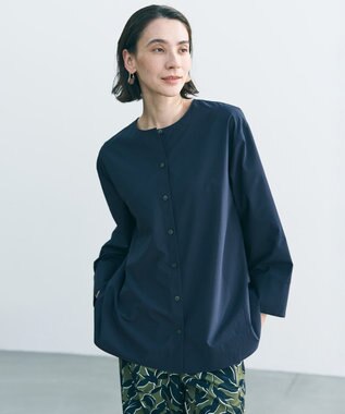 UNFILO 【WEB限定カラー】バックリボン イージーケアシャツ [WEB限定]ネイビー
