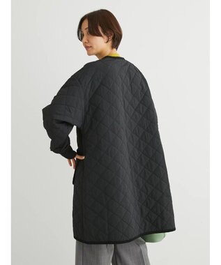 Green Parks キルティングミドル丈コート Black