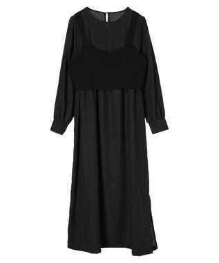 Green Parks Ｂ．ＳＥＴ２点ニットジレ＋ワンピース Black