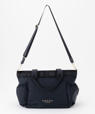 TOCCA DUAL RIBBON NYLON TOTE L トートバッグ L ネイビー系