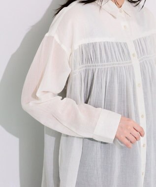 Green Parks 長袖ボイルシャツ Ivory