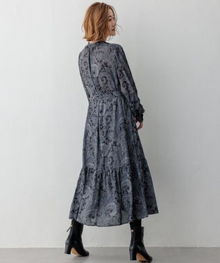 洗える】Rattiペイズリープリント ティアード ワンピース / 23区