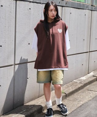 WEGO 【ユニセックス着用ITEM/2点SET】パーカーアンサンブルT（SS） ブラウン