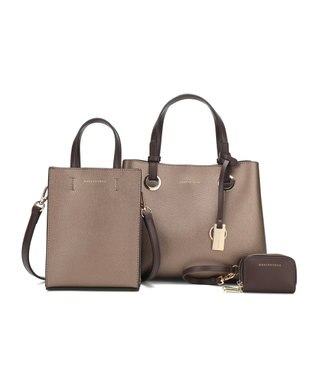 style code 【MERCURYDUO/マーキュリーデュオ】限定3点セット　①キーリング付両アオリハンドバッグ、②縦長ショルダーバッグパスポート入れ、③Wファスナースマートキーケース ブロンズ