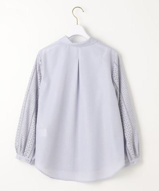 ANY SIS 【洗える】エンブロイダリースリーブ ブラウス ライトブルー