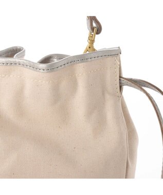 UNBILLION perche パラフィン防水キャンバスドロストショルダーバッグ アイボリーシルバー