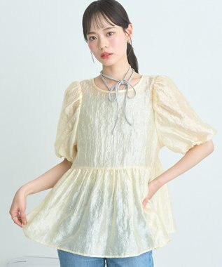 earth music&ecology シアージャガードペプラムチュニック