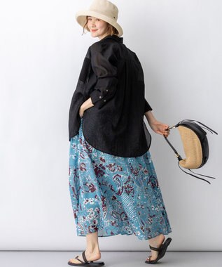 23区 S 【先行予約】リネンミックスシアースラブ オーバーシャツ ブラック系