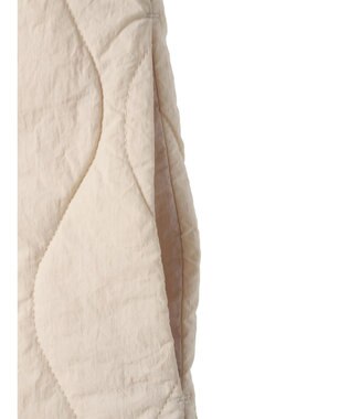 Green Parks ヒョウタンキルトミドル丈ベスト Ecru