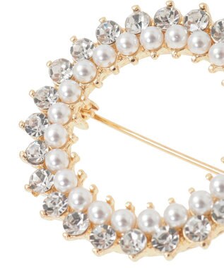 YECCA VECCA パールビジューサークルブローチ Gold