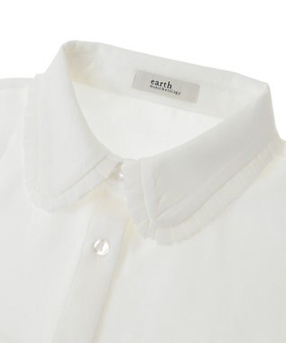 earth music&ecology フリルシャツカラー付け襟 Off White