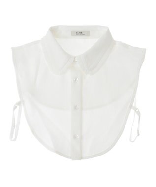 earth music&ecology フリルシャツカラー付け襟 Off White