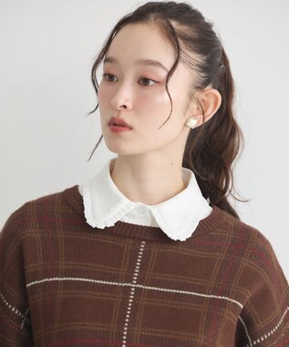 earth music&ecology フリルシャツカラー付け襟 Off White