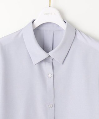 ANY SIS 【洗える】エンブロイダリースリーブ ブラウス ライトブルー