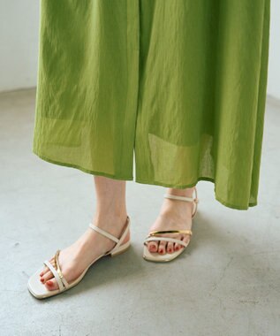 YECCA VECCA ドライタッチシアードロストワンピース Lime Green