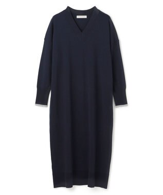 UNFILO 【野呂佳代さん着用】マイビューティニット Ｖネックワンピース ネイビー