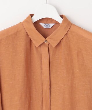 J.PRESS LADIES 【洗える】シアーリネン ブラウス オレンジ系