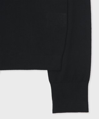 Paul Smith ドレープウール ストライプ ヘンリーネック ニット ブラック