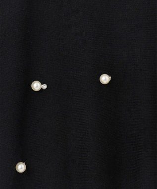 GRACE CONTINENTAL パールドットニットトップ ブラック