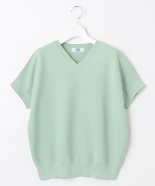 J.PRESS LADIES 【洗える・抗菌防臭】ドルマンガーター ニット ライトグリーン系