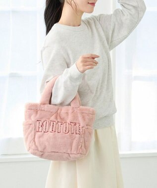 ROOTOTE 3637【ふわふわ】SC.スクエア.ファー.ロゴ-A 02：ピンク