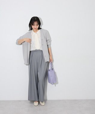 Green Parks ここちニットＶネックカーディガン Gray