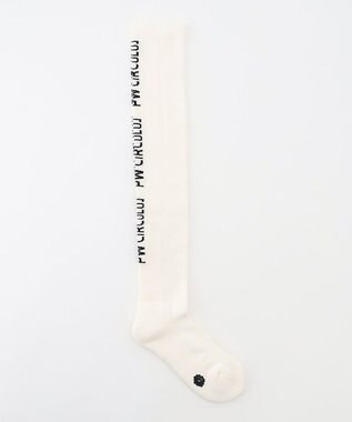 PW CIRCULUS 【WOMEN】【土踏まずをサポート】ロゴ ニーハイ ソックス ホワイト