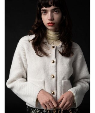 Te chichi フラットカラーメタル釦ニットジャケット《2025winter catalog item》