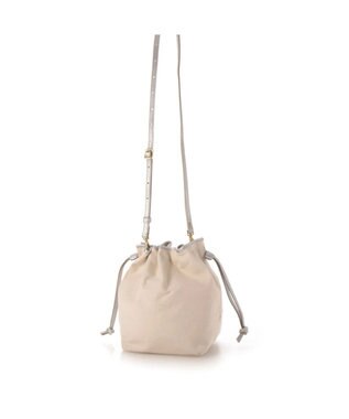 UNBILLION perche パラフィン防水キャンバスドロストショルダーバッグ アイボリーシルバー