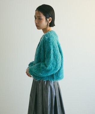 Green Parks armonia．シャギーショートカーディガン Blue