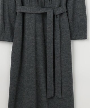 J.PRESS LADIES L 【セットアップ対応】ウールスムース タックディテール ワンピース グレー系