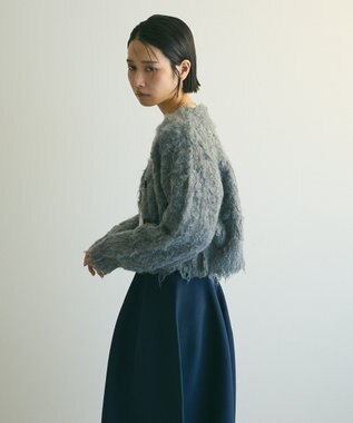 Green Parks armonia．シャギーショートカーディガン Gray