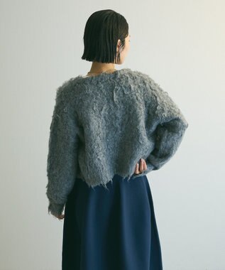 Green Parks armonia．シャギーショートカーディガン Gray