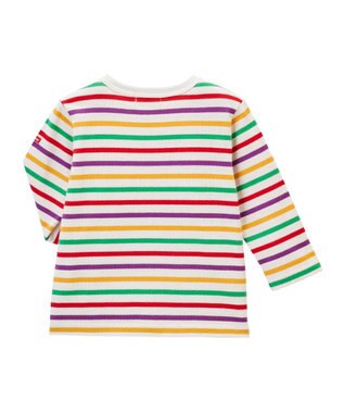 MIKI HOUSE HOT BISCUITS ボーダー柄長袖Tシャツ＆ベビースパッツギフトセット【BOX付き】 アイボリー